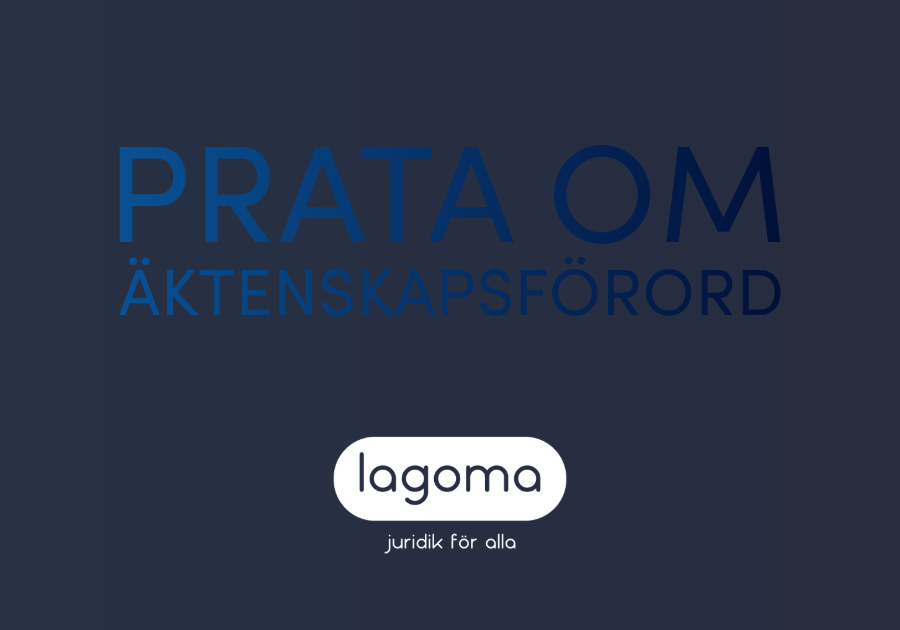 Bild med texten Prata om äktenskapsförord